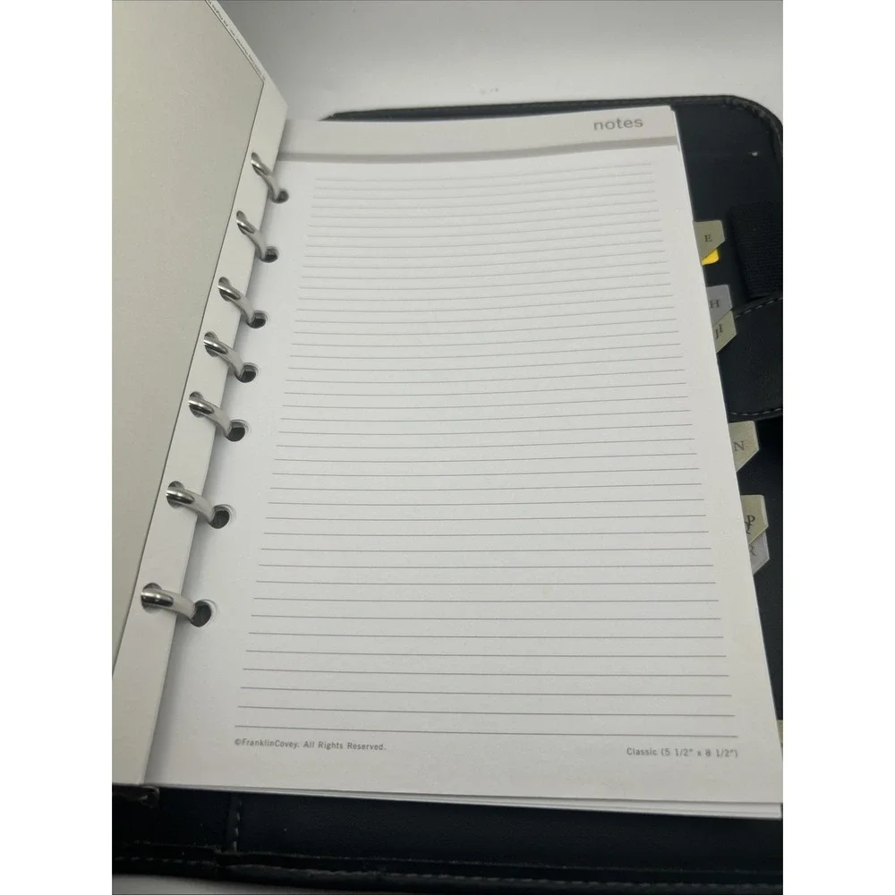 Franklin Day One Snap‎ Closure 3-Ring Classic Planner, Black, 8.5